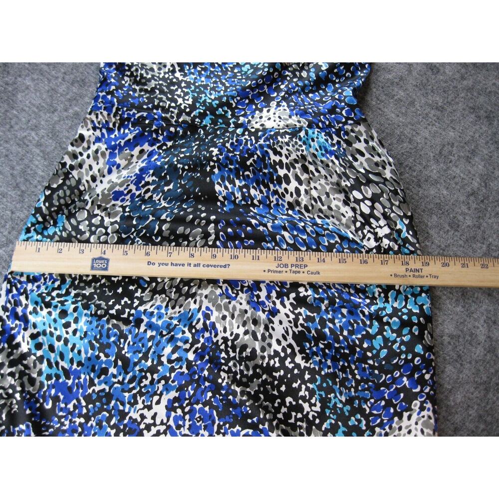 Maggy London Dress Women 8 Blue One Shoulder Satin Ruched Flattering Ladies - Picture 12 of 15